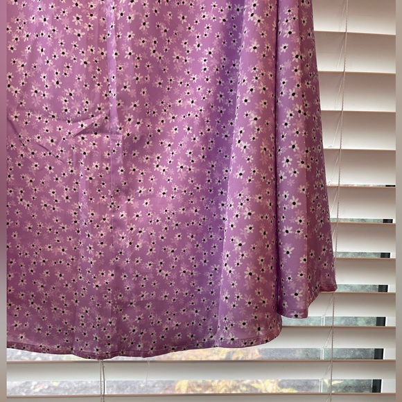 NEW Lilac with White Flowers Double Slit Maxi Skirt - Picture 6 of 9